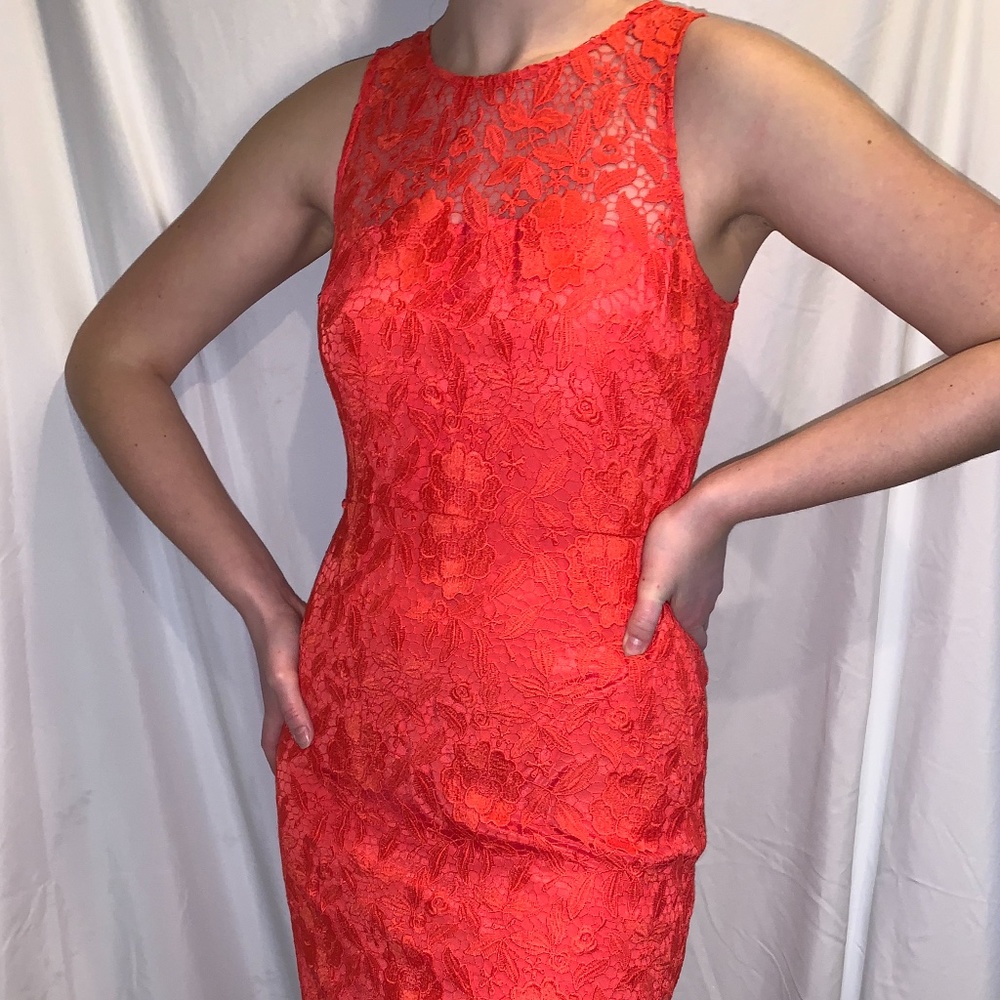 Coral Lace Dress